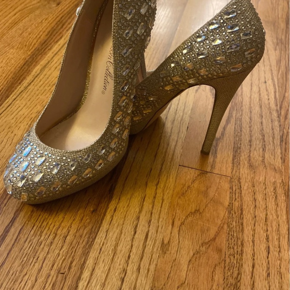 Gold Rhinestone Heels - Picture 2 of 4
